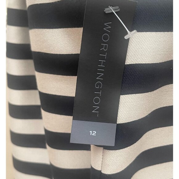 NWT Black and White Striped Worthington Skirt - Size 12 - Picture 3 of 3
